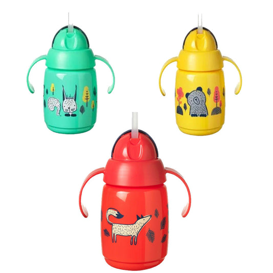 (TOMMEE TIPPEE) TT 1X TRAINER STRAW 300ML UK/AR YELLOW-/GREEN/RED