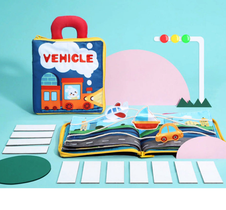 Tumama Kids - Baby Quiet Book - Vehicle Cloth Book