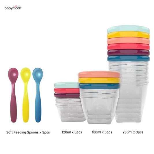 BabyMoov- Baby Bols Multi Set - 3x120ml+3x180ml+6x250ml+ 3 Spoons