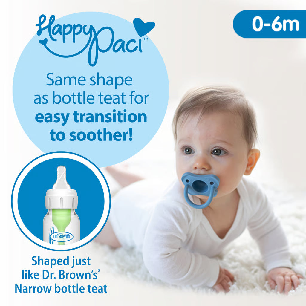 Dr. Brown's - HappyPaci 100% Silicone Pacifier - , 0m+, - Blue 1 Pack