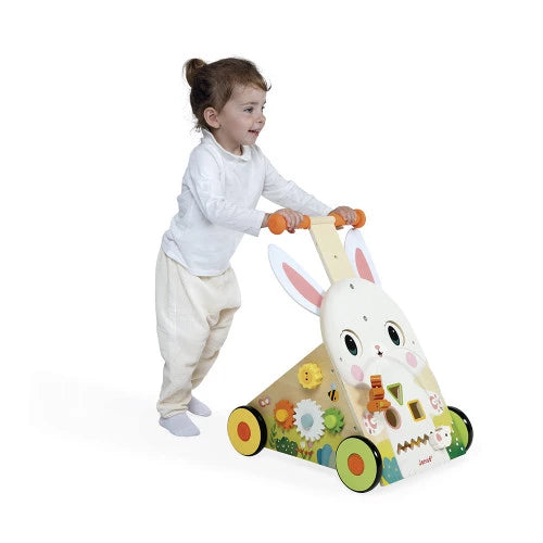 Janod - Wooden Rabbit Multi Activity Cart