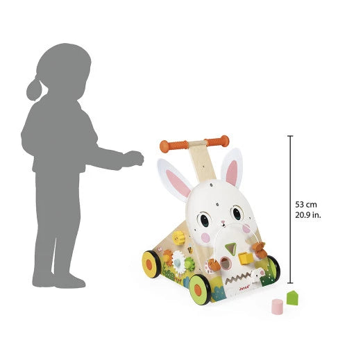 Janod - Wooden Rabbit Multi Activity Cart