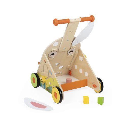 Janod - Wooden Rabbit Multi Activity Cart