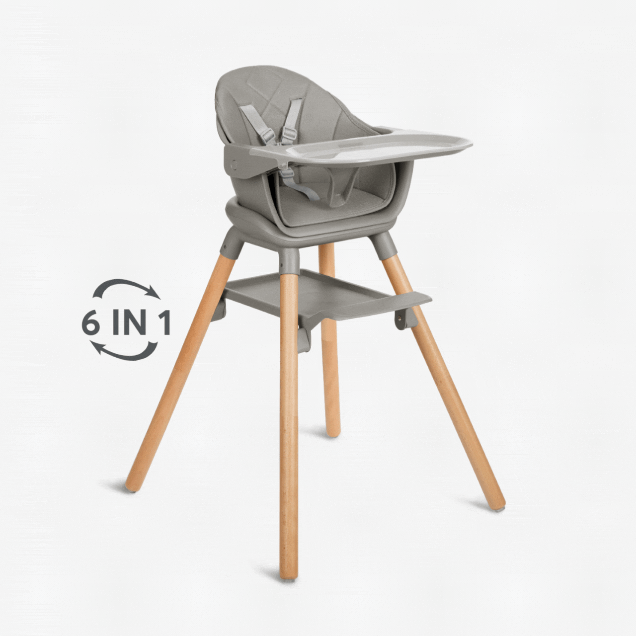 Highchair 6in1 Woody Grey 2024