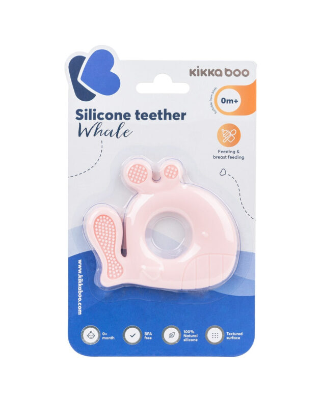 Silicone teether Whale Pink