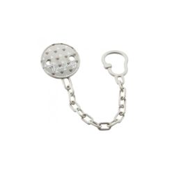 GREY PACIFIER CLIP SAVANNAH