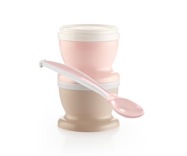 SET OF 2 BABY FOOD JARS&SPOON